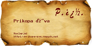 Prikopa Éva névjegykártya